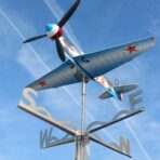 vintage metal airplane wind spinner and weathervane