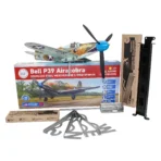 Bell P39 Airacobra stainless steel prefabricated kinetic kit with accessories acts as weathervane and wind spinner