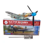 Stainless steel educative kinetic gift set featuring a Bell P39 fighter aircraft model