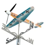 Assembled Marseille Bf109 stainless steel fighter weathervane STEM set for history enthusiasts and aviation lovers