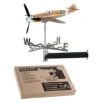 Assembled Marseille Bf109 airplane kinetic wind model set with accessories next to its gift bundle package