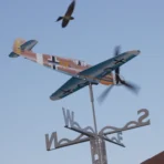 Looking at flying birds and spinning Marseille Bf109 kinetic wind sculpture ensures a lasting calm of mind