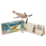 Weathervane with a box and historical note featuring Marseille Messerschmitt Bf109F4 educational mechanical gift