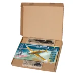 Open gift bundle of stainless steel weathervane with accessories featuring Hans Joachim Marseille and Bf109