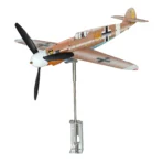 Assembled Bf109 metal fighter model and weathervane demonstrates real engineering skills