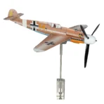 Assembled stainless steel Marseille Bf109 model weathervane designed to visualize wind speed and direction