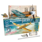 Assembled Marseille Bf109 stainless steel airplane kinetic wind model kit with historical note and gift packaging