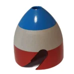 French tricolor on the metal propeller hub of a Yak9 fighter aircraft scale model and weathervane